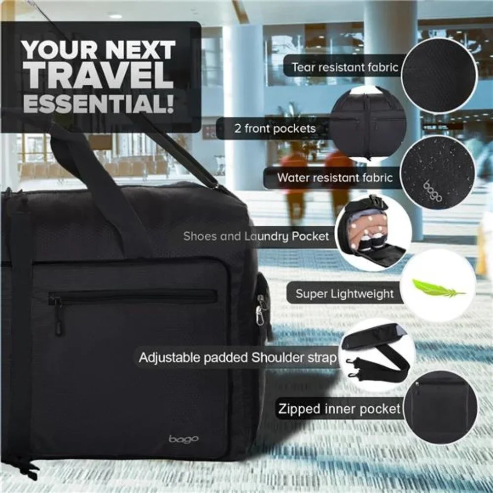 Large Travel Duffel Bag 80L Foldable Lightweight Waterproof Weekender Sports Bag